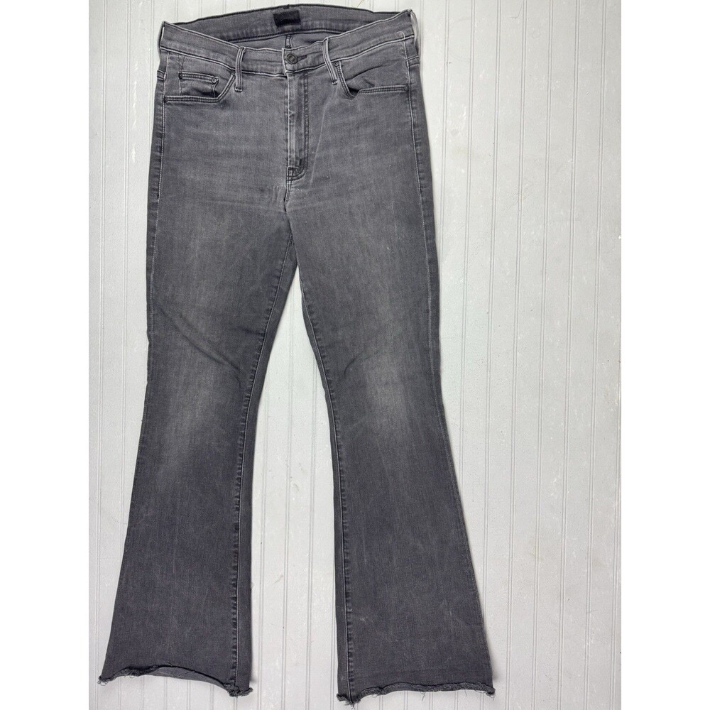 Mother Size 30 Womens Jeans Black The Weekend Fray Stretch Raw Hem Mid Rise